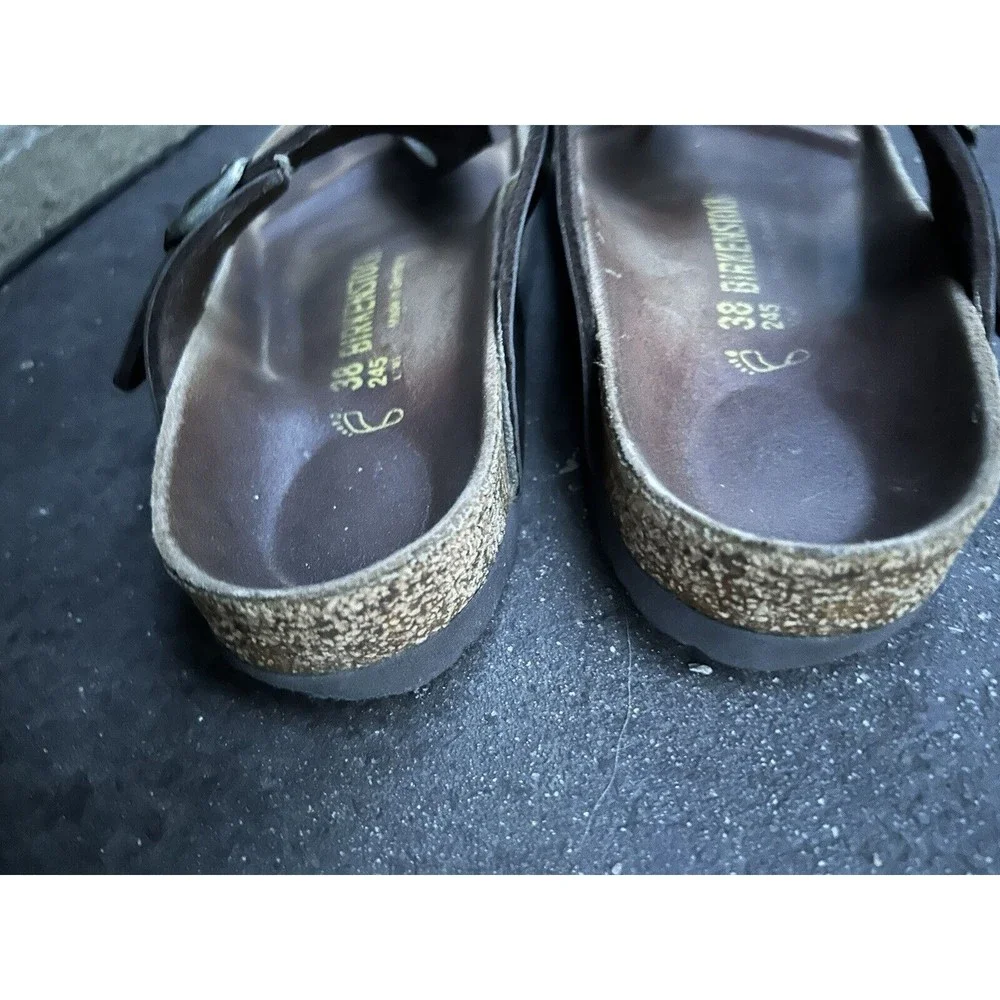 Womens Birkenstock Gizeh Style Bronzo Brown Color T-Strap Size 38 L7 M5 - Picture 5 of 7